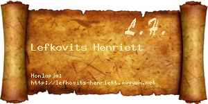 Lefkovits Henriett névjegykártya